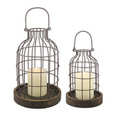 Stonebriar SB-5393C 2PC Wire METAL CLOCHE SET, Set of 2, Brown image 0